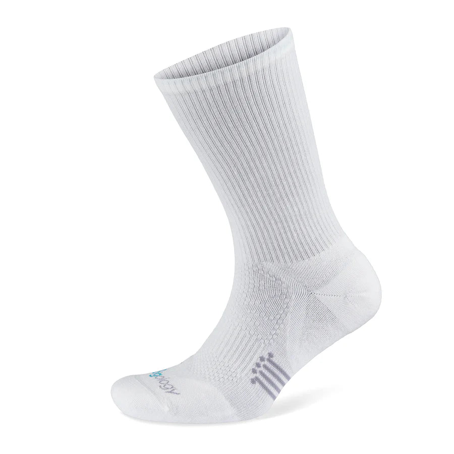 Jogology Medium Cushion Crew. White. Lateral view.