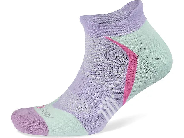 Jogology Medium Cushion No Show Socks. Lavender. Lateral view.