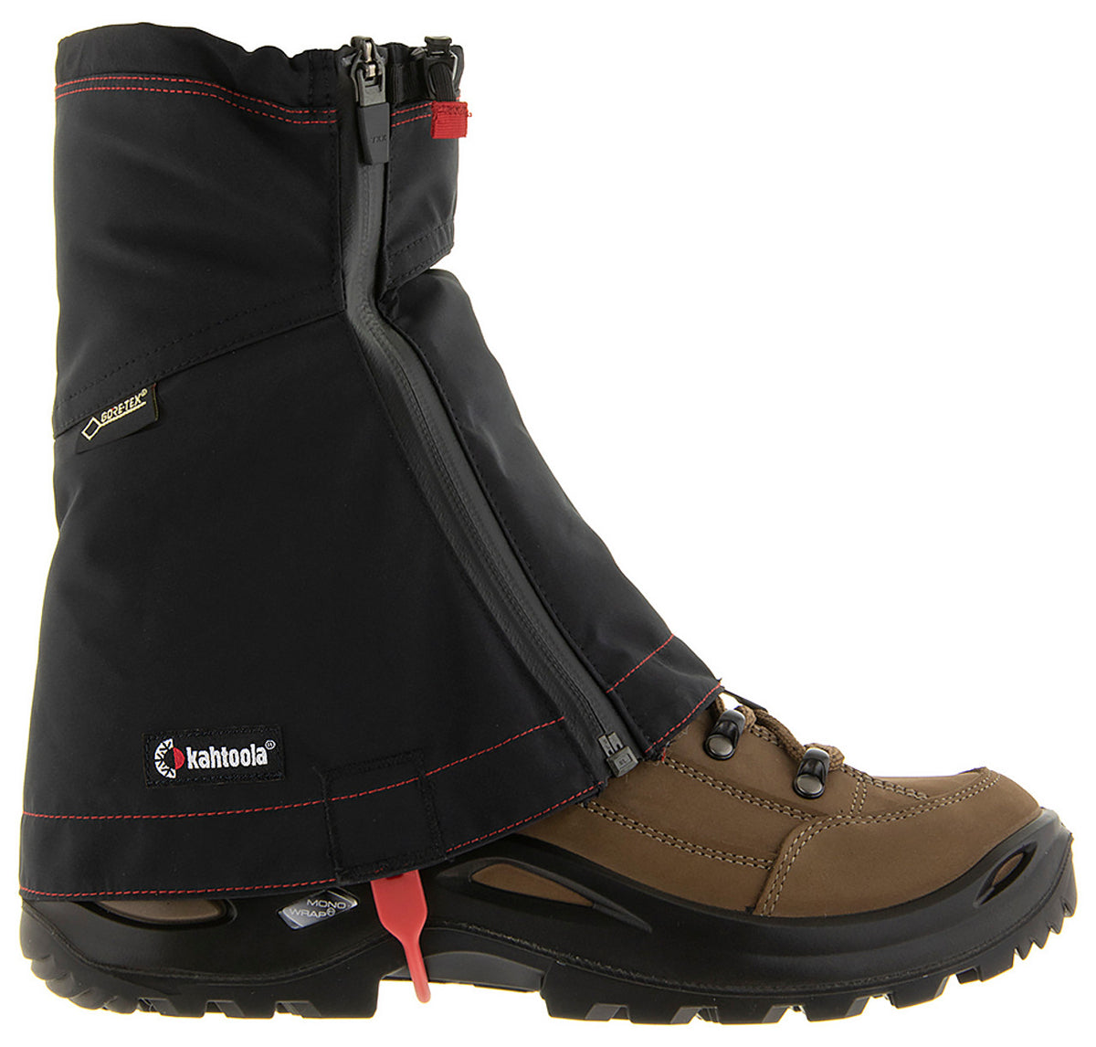 Unisex. Kahtoola LEVAgaiter GTX. Mid. Black. Lateral view.