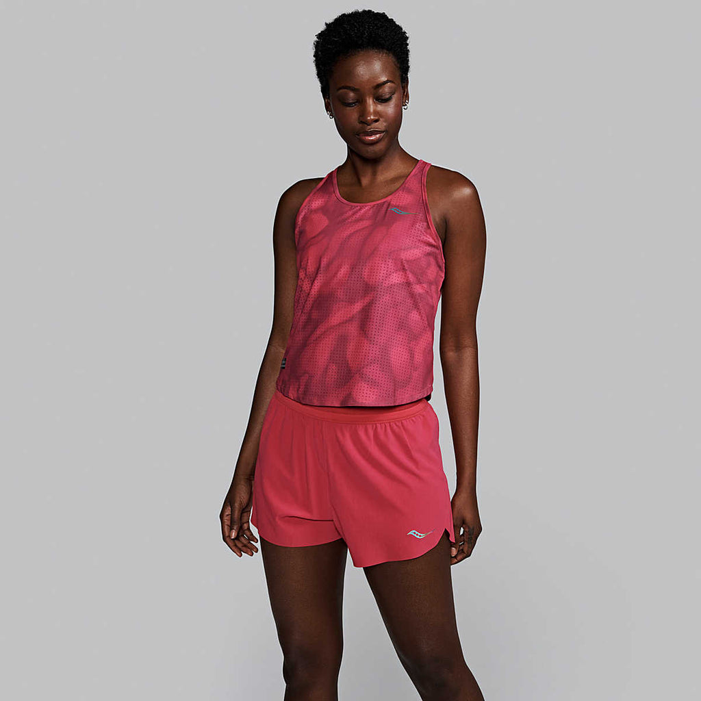Women's Saucony Kinvara Keyhole Tank. Pink.