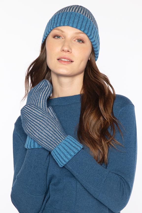 Kinross Cashmere Plaited Rib Mittens Women's