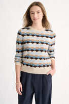 Kinross Highland Jacquard Crew Neck Sweater Women's Sandstone