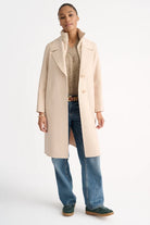 Kinross Quilted Insert Notch Collar Coat Women's Sandstone