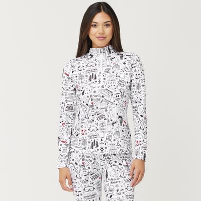 Krimson Klover Graffiti women's base layer top in White, front product view