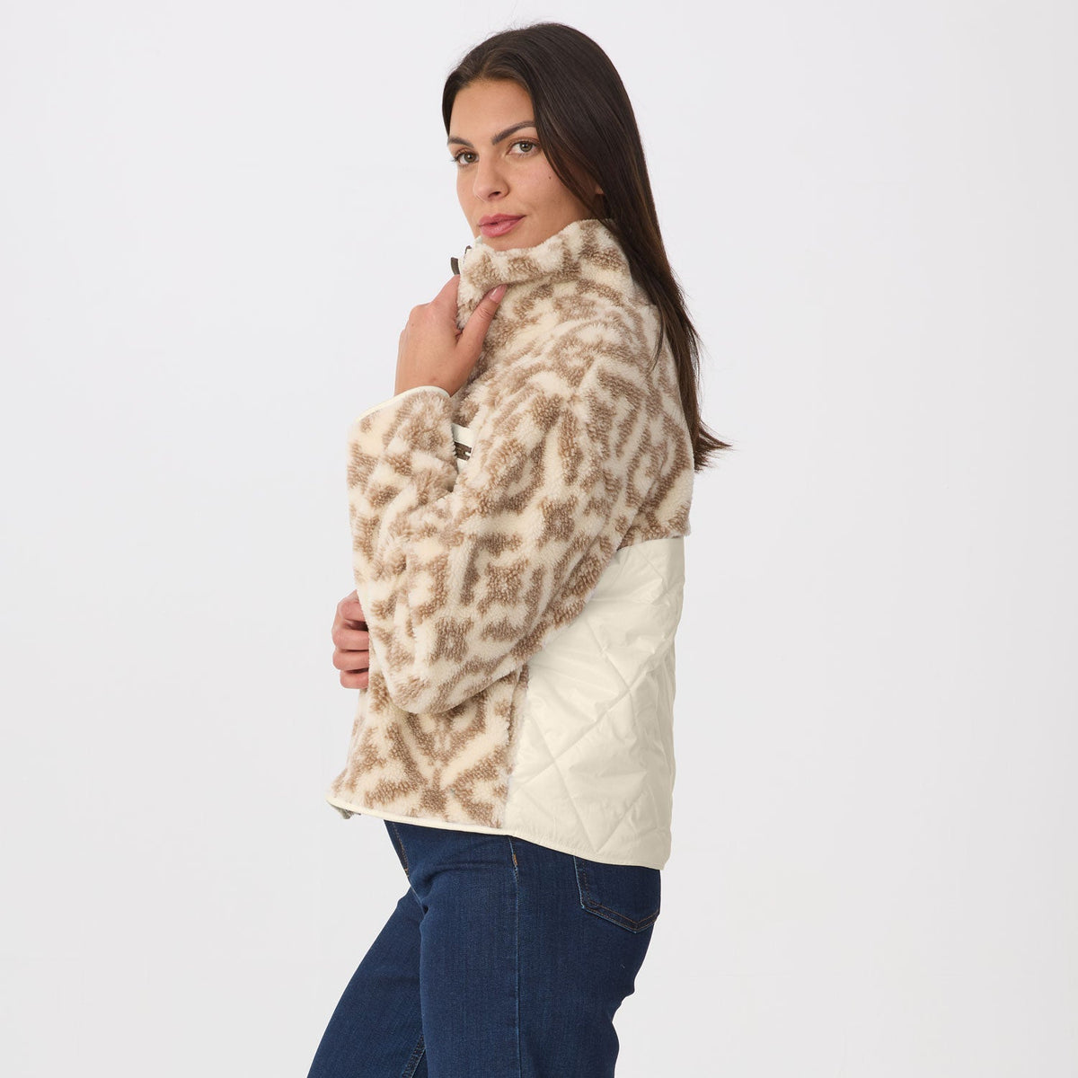 Krimson Klover Mavi women's jacket in Oat/Natural Jacquard, alternate view