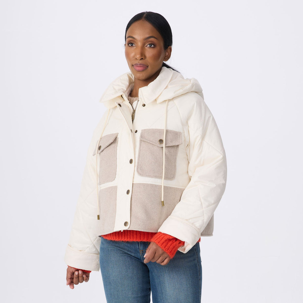 Krimson Klover Millie women's jacket in Heather Oat, front view