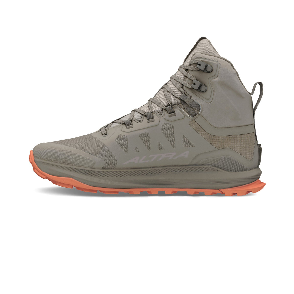 Men's Altra Lone Peak 9 Waterproof MID in Brown/Taupe, lateral view.