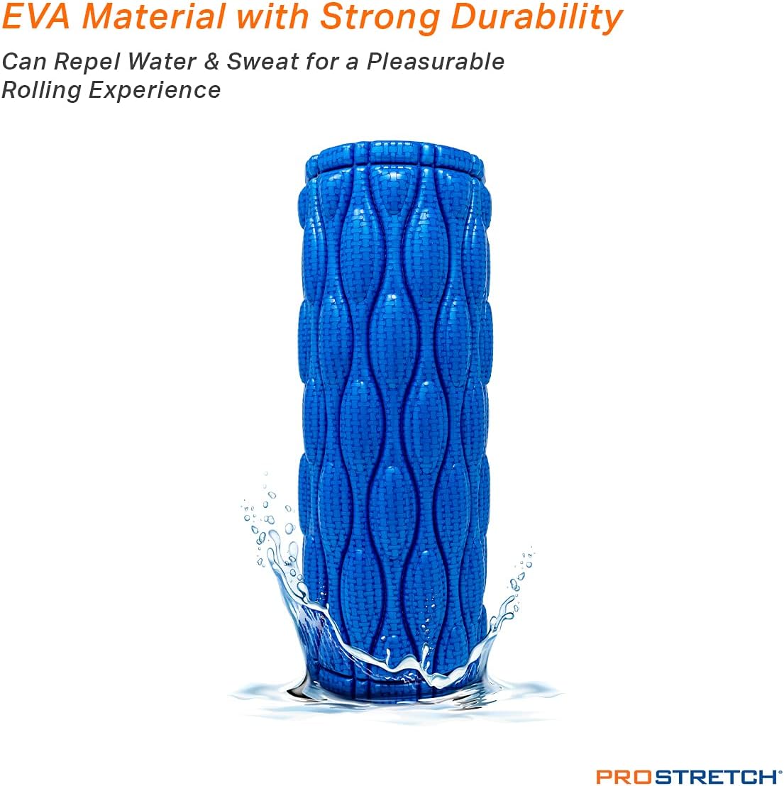ProStretch Nonagon Foam Roller. Blue. Tech sheet.
