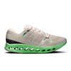 Men's On Cloudsurfer 2. White upper. Green midsole. Lateral view.