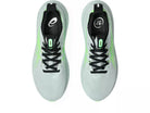 Men's Asics Gel-Nimbus 28. Green upper. Green midsole. Top view.