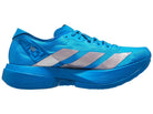 Men's Adidas Adios Pro 4. Blue upper. Blue midsole. Medial view.