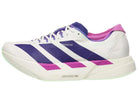 Men's Adidas Adios Pro 4. White upper. White midsole. Lateral view.