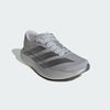 Men's Adidas Adizero EVO SL. Silver upper. Silver midsole. Lateral view.