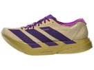 Men's Adidas Adizero Adios Pro 4. Tan upper. Gold midsole. Lateral view.