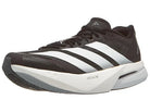 Men's Adidas Adizero Boston 13. Black upper. White midsole. Lateral view.