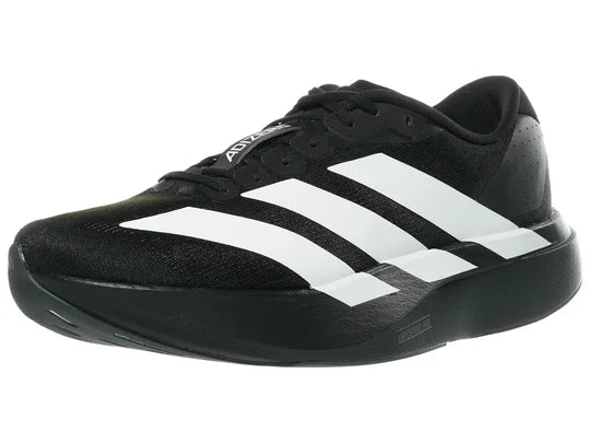 Men's Adidas Adizero Evo SL. Black upper. Black midsole. Lateral view.