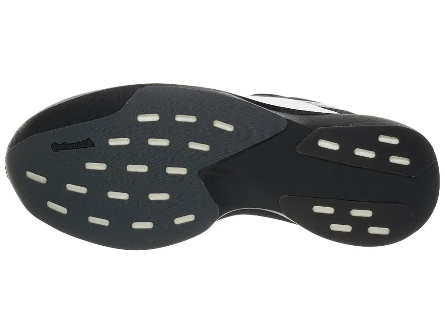Men's adidas adizero evo sl exo. black upper. black midsole. Bottom view.