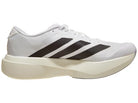 Men's Adidas Adizero Evo SL. White upper. White midsole. Medial view.