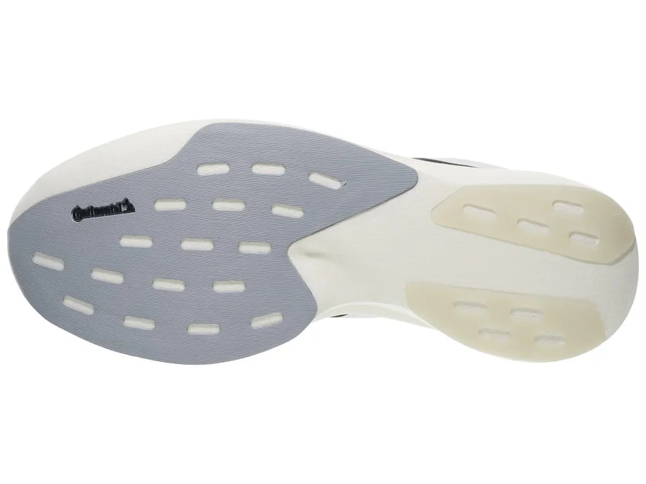 Men's Adidas Adizero EVO SL Woven. White upper. White midsole. Bottom view.