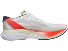Men's Adidas Boston 12. White upper. White midsole. Medial view.