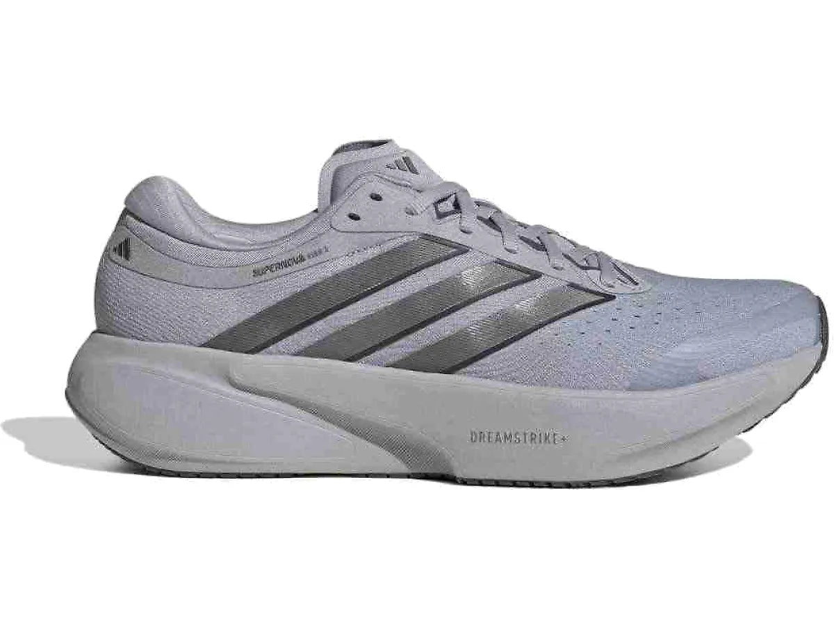 Adidas Supernova Rise 3 men's running shoe in Halo Silver/Iron Metallic/Grey Five - lateral view