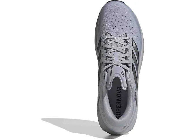 Adidas Supernova Rise 3 men's running shoe in Halo Silver/Iron Metallic/Grey Five - top view