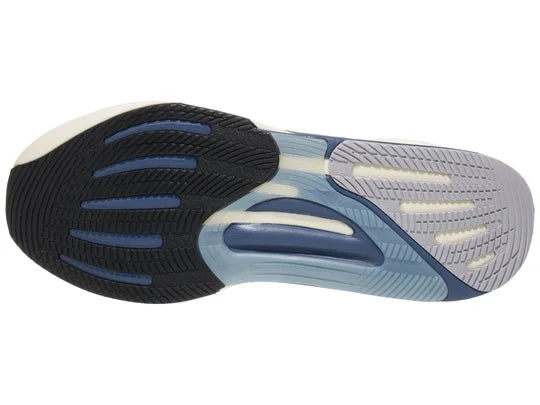 Men's Adidas Supernova Solution. Black upper. Off white midsole. Bottom view.