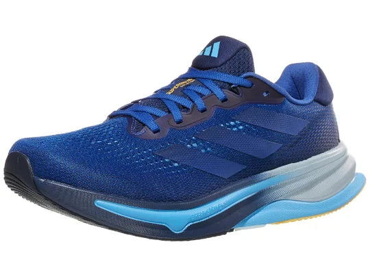 Men's Adidas Supernova Solution. Blue upper. Blue midsole. Lateral view.