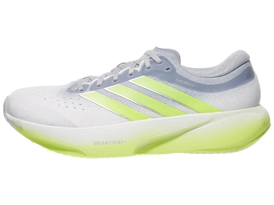 Adidas Supernova Rise 3 men's running shoe in Halo Silver/Solar Yellow/Ftwr White - lateral view