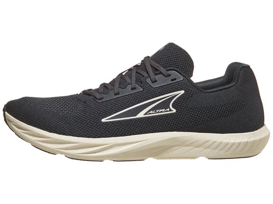 Men's Altra Escalante 4. Black upper. White midsole. Lateral view.