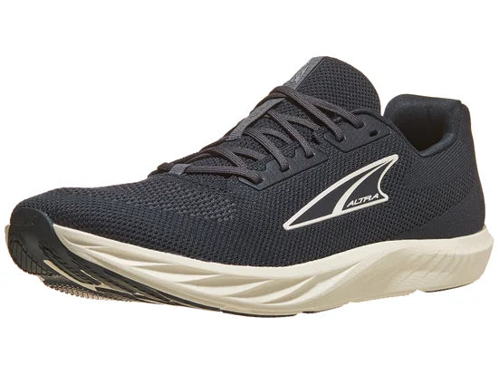 Men's Altra Escalante 4. Black upper. White midsole. Lateral view.