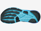 Men's Altra Experience Flow 3. Black upper with blue accents. Bottom view.