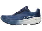 Men's Altra Experience Flow 3. Blue upper. Blue and white midsole. Lateral view.