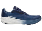 Men's Altra Experience Flow 3. Blue upper. Blue and white midsole. Medial view.
