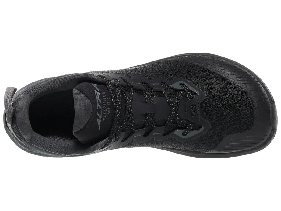 Men's Altra Experience Wild 3 in Black/Black — top view.