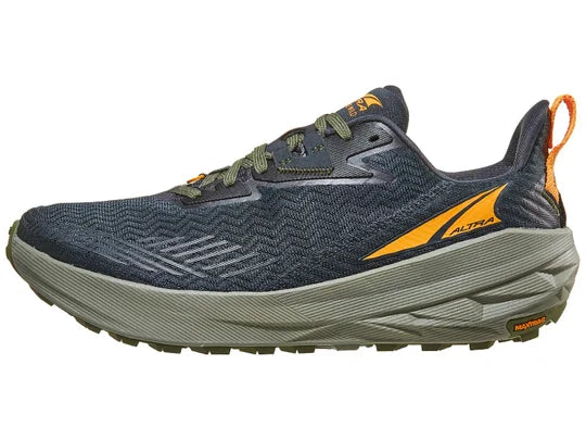 Men's Altra Experience Wild. Black upper. Gray midsole. Lateral view.