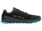 Men's Altra Lone Peak 9+. Black upper. Black midsole. Medial view.