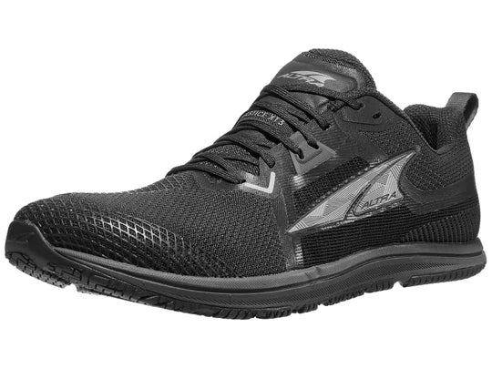 Men's Altra Solstice XT 3. Black upper. Black midsole. Lateral view.