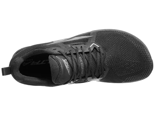 Men's Altra Solstice XT 3. Black upper. Black midsole. Top view.