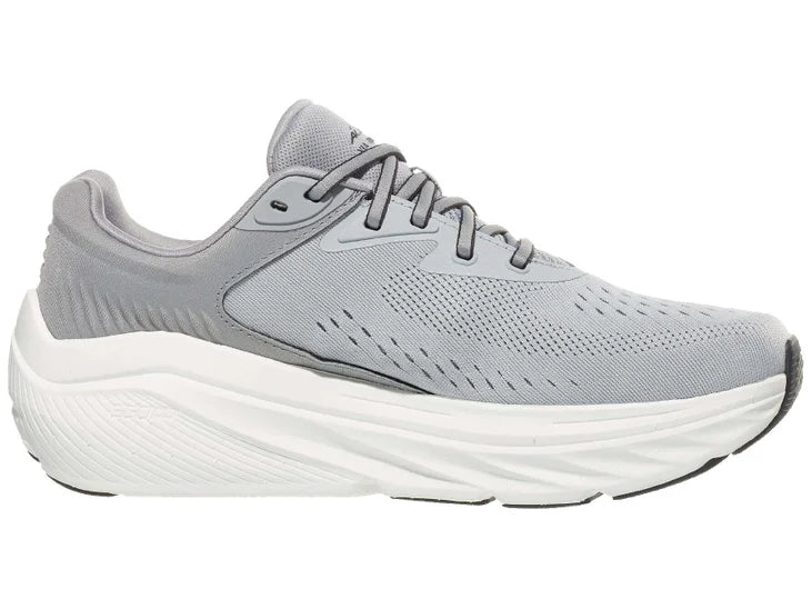 Men's Altra Via Olympus 2. Grey upper. White midsole. Medial view.