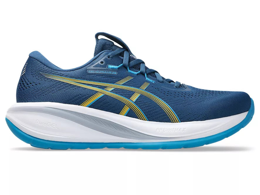 Men's Asics GEL-Cumulus 28 Twilight Blue/Yamabuki lateral view