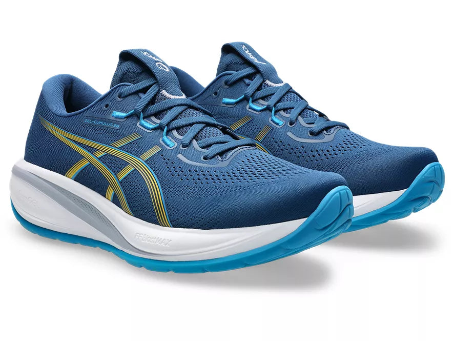 Men's Asics GEL-Cumulus 28 Twilight Blue/Yamabuki lateral view