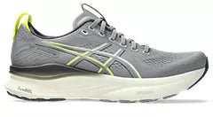 Men's Asics Gel Kayano 32. Grey upper. White midsole. Lateral view.