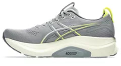 Men's Asics Gel Kayano 32. Grey upper. White midsole. Medial view.