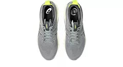 Men's Asics Gel Kayano 32. Grey upper. White midsole. Top view.