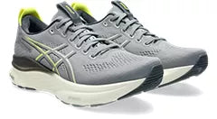 Men's Asics Gel Kayano 32. Grey upper. White midsole. Lateral view.