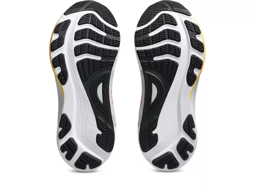 Men's Asics Gel-Kayano 32. Dark Blue/Grey upper. White midsole. Bottom view.