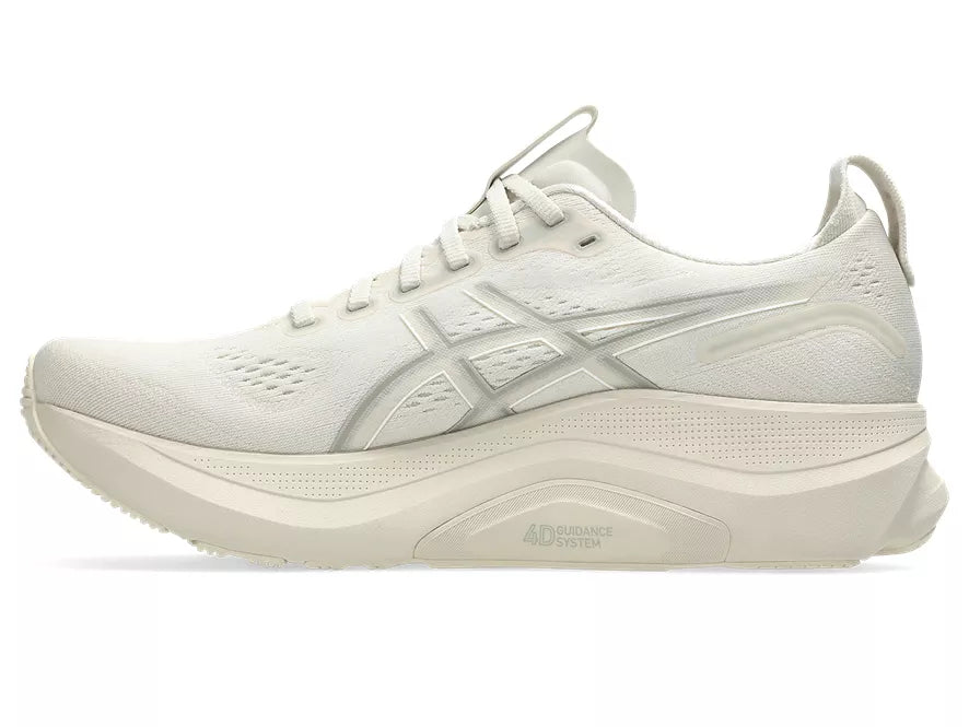 Men's Asics Gel Kayano 32. Beige upper. Beige midsole. Medial view.