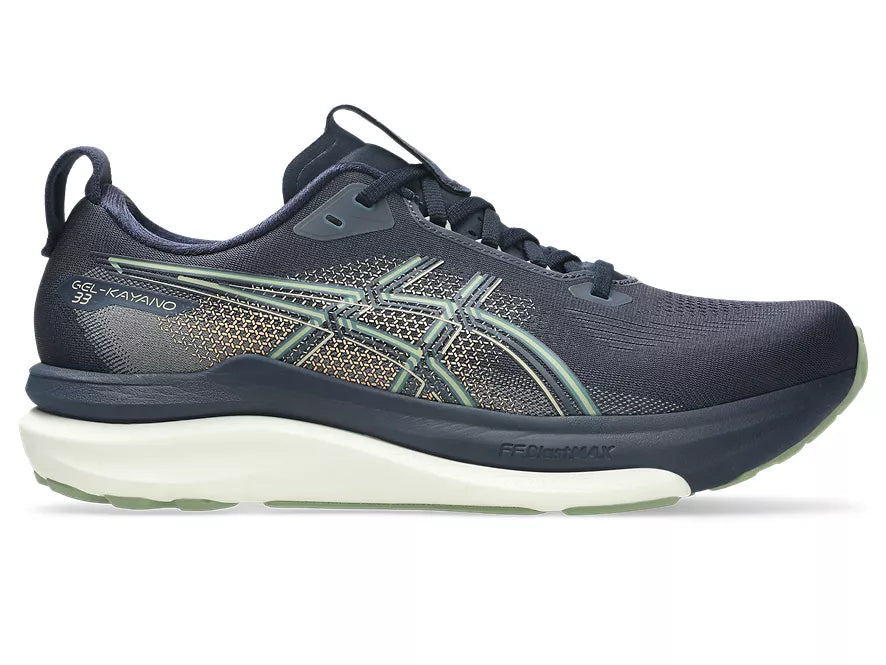 Men's Asics GEL-Kayano 33 Midnight/Khaki Green lateral view