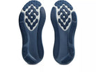Men's Asics Gel-Kayano 33. Grey upper. Navy/White midsole. Bottom view.